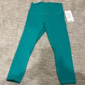 NWT Lululemon wunder train high-rise crop 23 inch inseam size 8 Maldives green